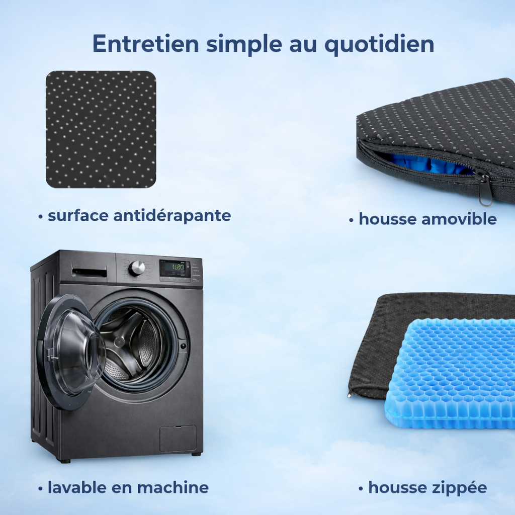 Coussin Ergonomique Gel ORTHO+ – Confort et soutien du coccyx