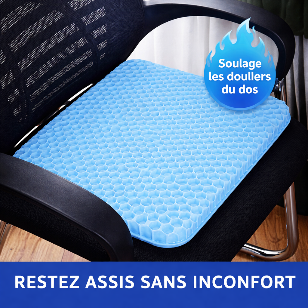 Coussin Ergonomique Gel ORTHO+ – Confort et soutien du coccyx