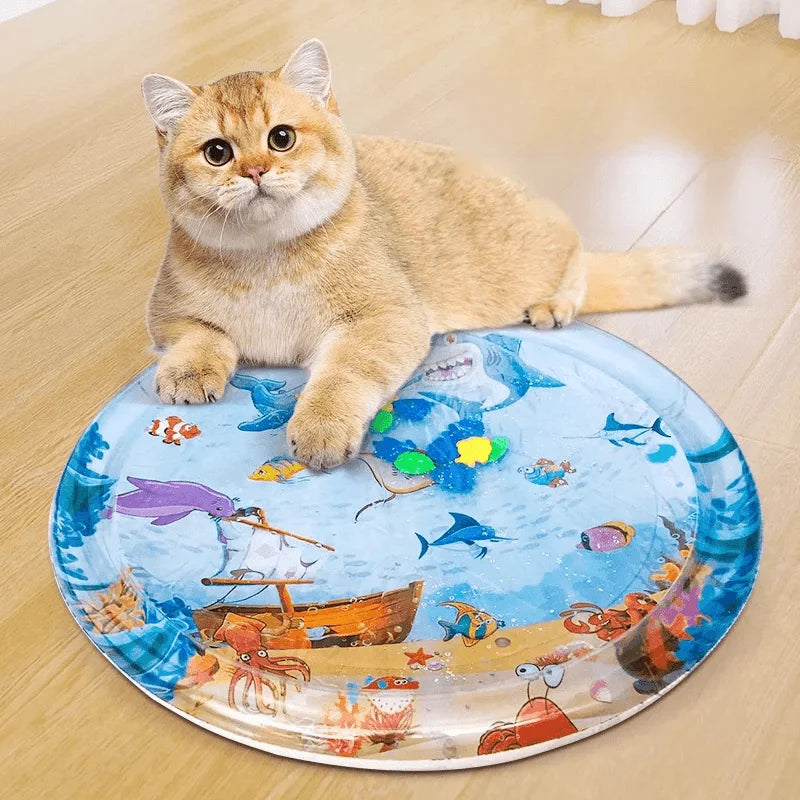 Tapis aquatique interactif pour chat - Jeu sensoriel stimulant