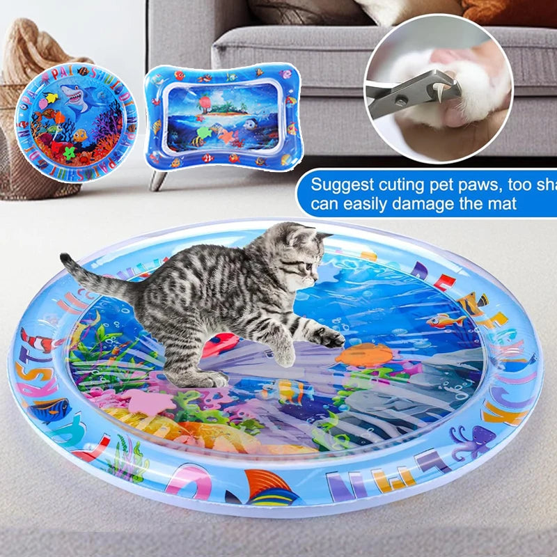 Tapis aquatique interactif pour chat - Jeu sensoriel stimulant