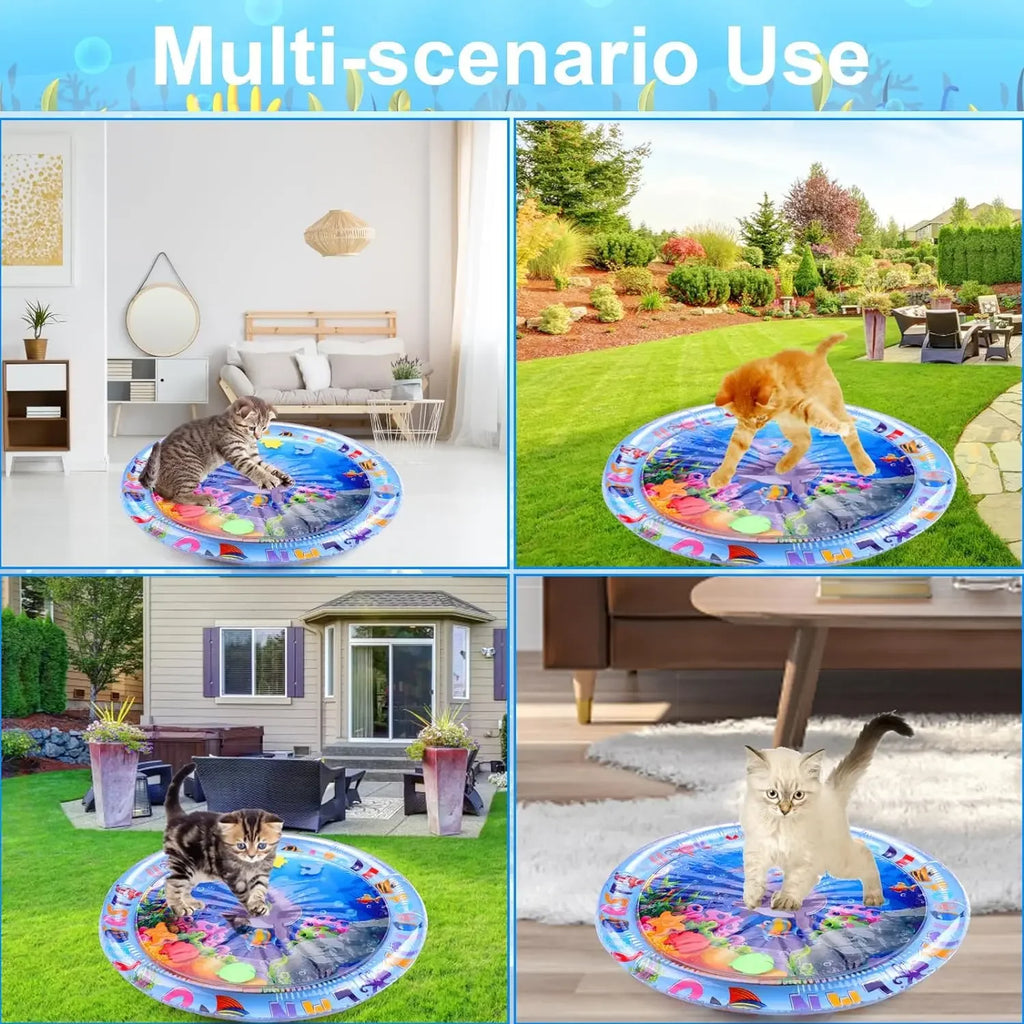 Tapis aquatique interactif pour chat - Jeu sensoriel stimulant
